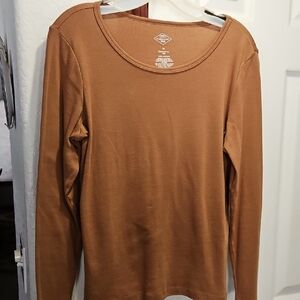 St. John's Bay Tan Long Sleeve Top